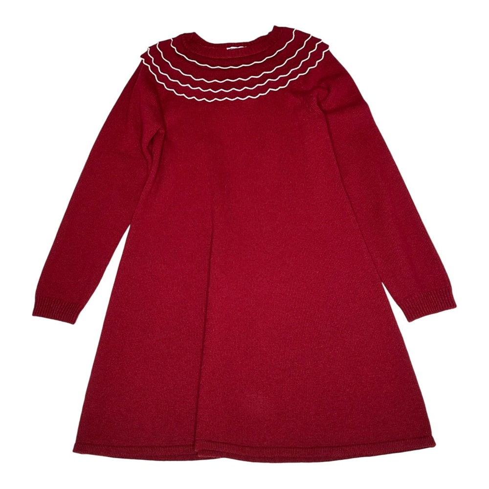 Jacadi Red Casual Long Sleeve Sweater Dress